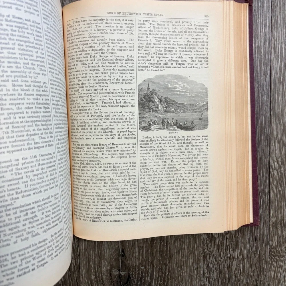 D'Aubigne's History of the Reformation Antique Hardcover Burgundy Gold Gilt Book